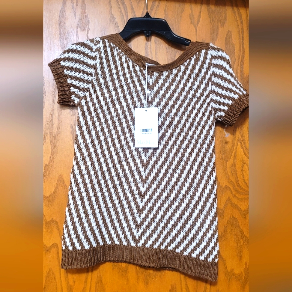 Max Mara Biblios Two Tone Sweater In Bronze
